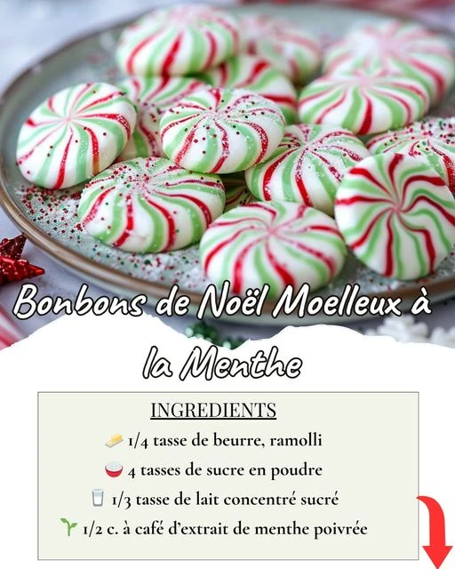 Savourez de délicieux Bonbons de Noël Moelleux à la Menthe, parfaits pour apporter une touche de fraîcheur sucrée à vos fêtes de fin d'année. Une douceur irrésistible !