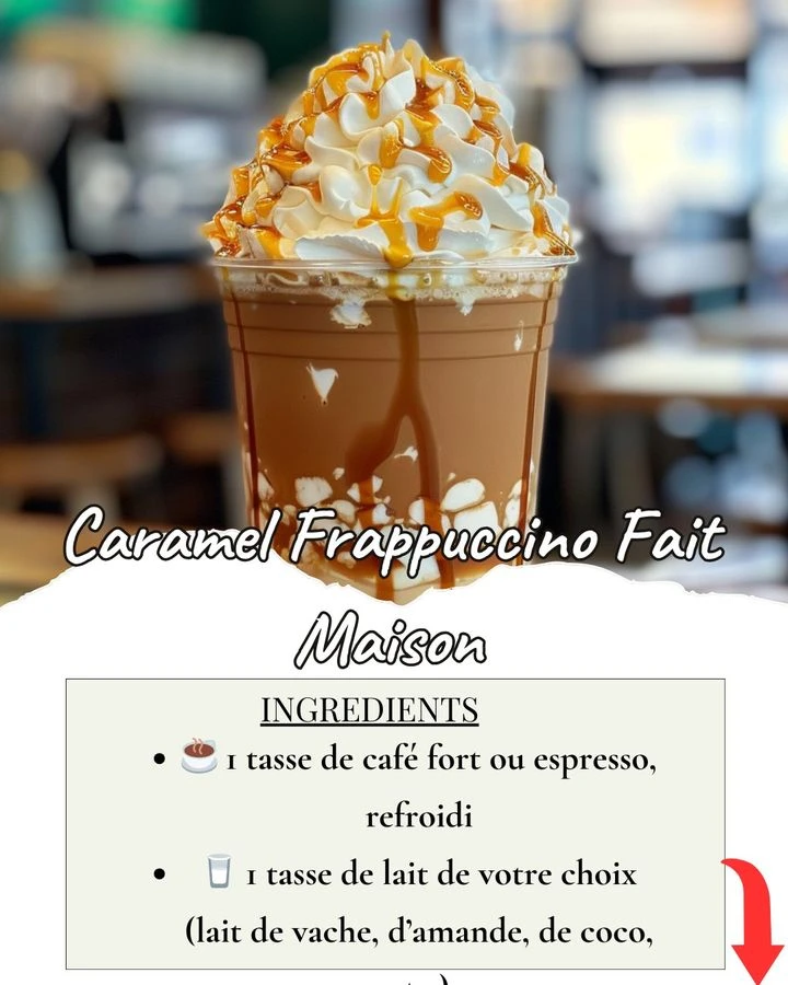 Découvrez comment préparer un délicieux Caramel Frappuccino fait maison en quelques étapes simples. Une recette rafraîchissante, gourmande et économique pour les amateurs de café glacé !