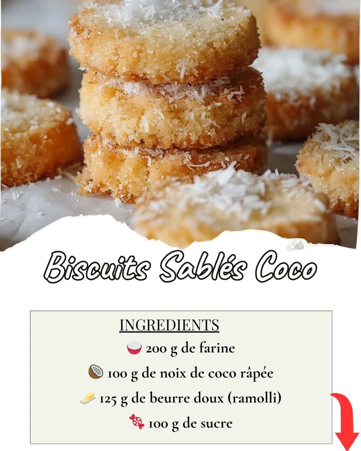 Savourez la simplicité et le goût exotique des Biscuits Sablés Coco, une recette facile et rapide pour des biscuits fondants et parfumés à la noix de coco.