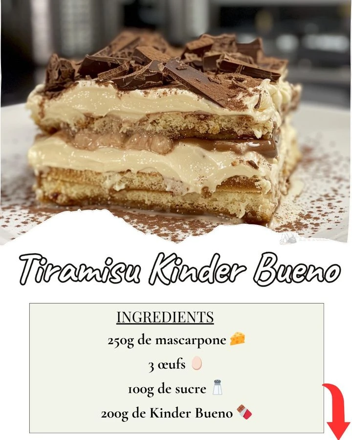 Apprenez à réaliser un délicieux tiramisu Kinder Bueno, une version gourmande et originale de ce dessert italien incontournable. Une recette facile et irrésistible pour les amateurs de chocolat !