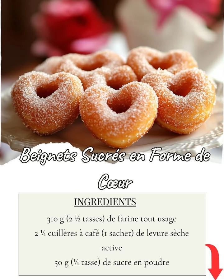 Beignets Sucrés en Forme de Cœur