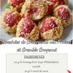Bites of Strawberry Cheesecake with Crunchy Crumble