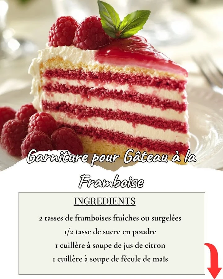 Garniture aux Framboises pour Gâteau