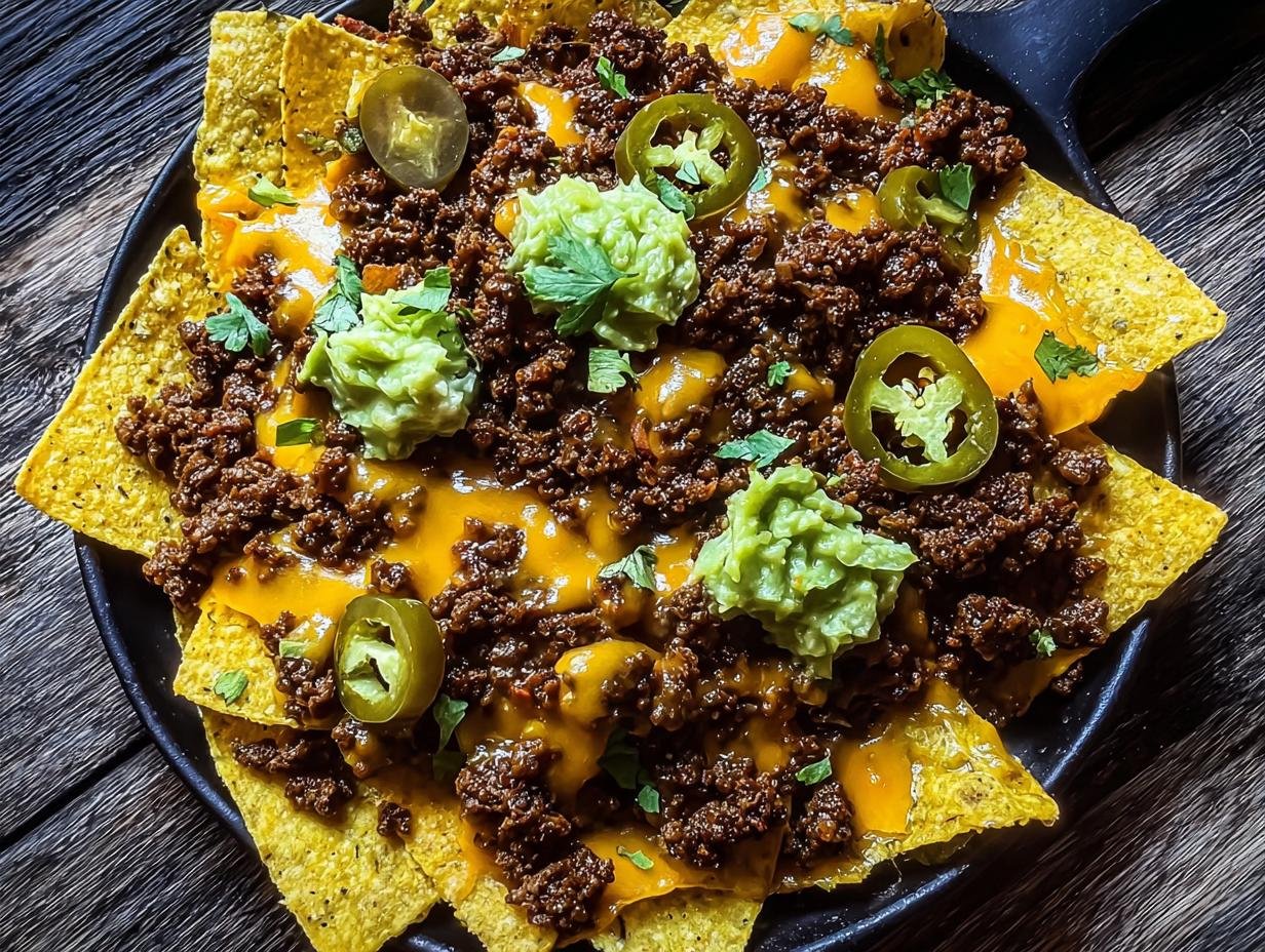 Glorious Cheesy Beef Nachos in 30 Mins - Cheesy Beef Nachos - additional detail