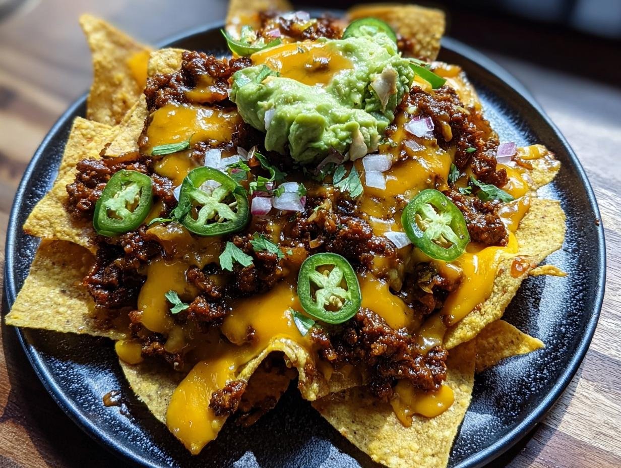 Glorious Cheesy Beef Nachos in 30 Mins - Cheesy Beef Nachos - additional detail