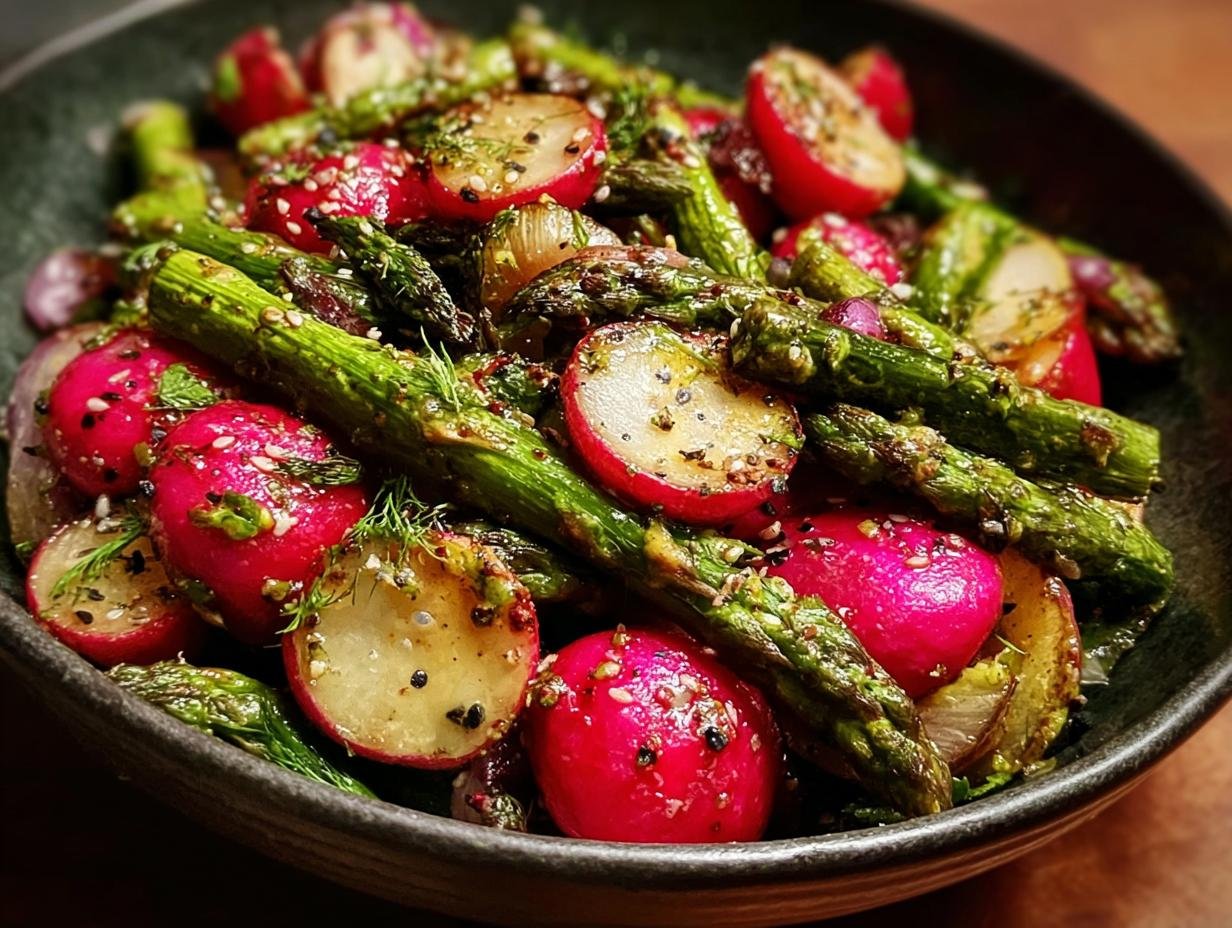 Amazing Roasted Asparagus Radishes Mustard Delight - Roasted Asparagus Radishes Mustard - main visual representation