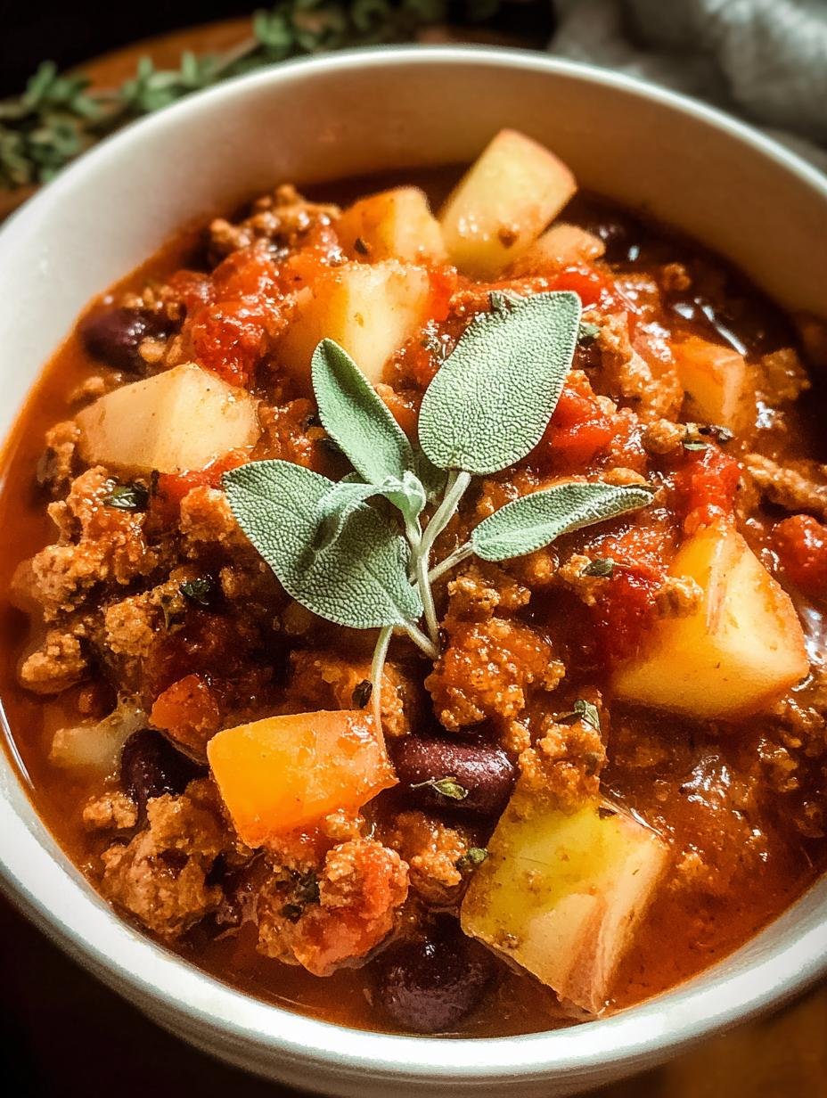 Amazing Apple Sage Turkey Chili: 1 Juicy Bite - Apple Sage Turkey Chili - main visual representation