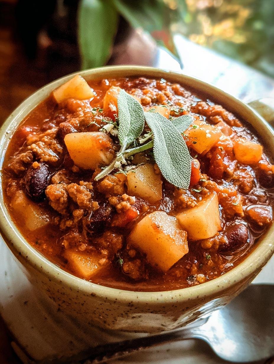 Amazing Apple Sage Turkey Chili: 1 Juicy Bite - Apple Sage Turkey Chili - additional detail