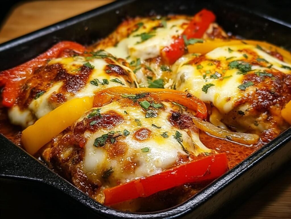 Cheesy Baked Fajita Chicken