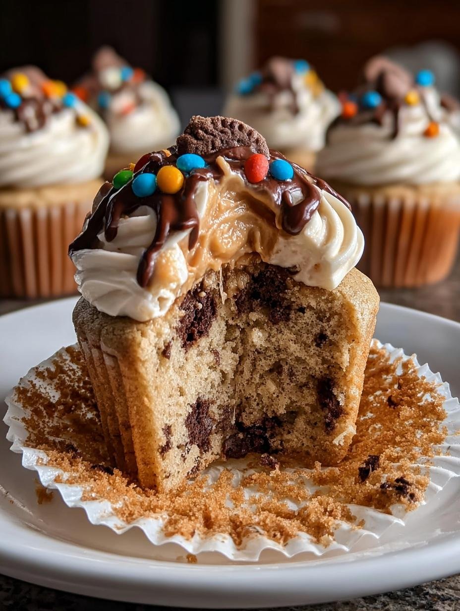Monster Cookie Dough Cupcakes: Pure Bliss - Monster Cookie Dough Cupcakes - additional detail