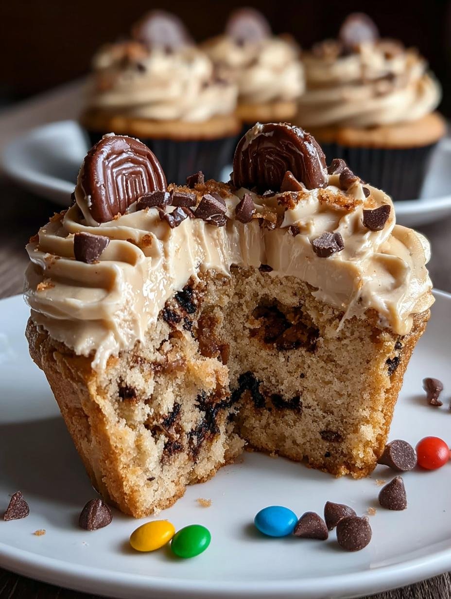 Monster Cookie Dough Cupcakes