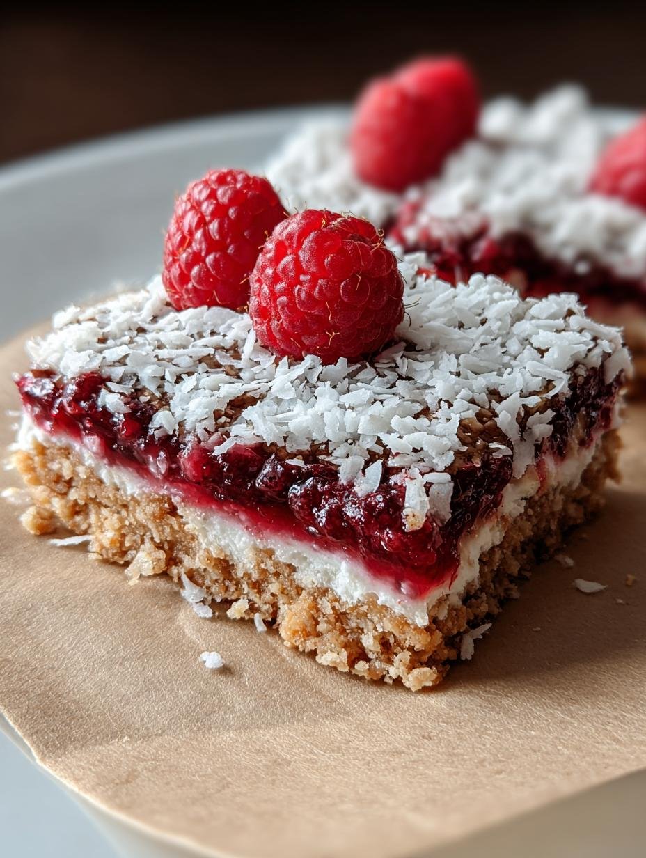 Startling Raspberry Coconut Bars: 9 Ingredient Magic - Raspberry Coconut Bars - additional detail