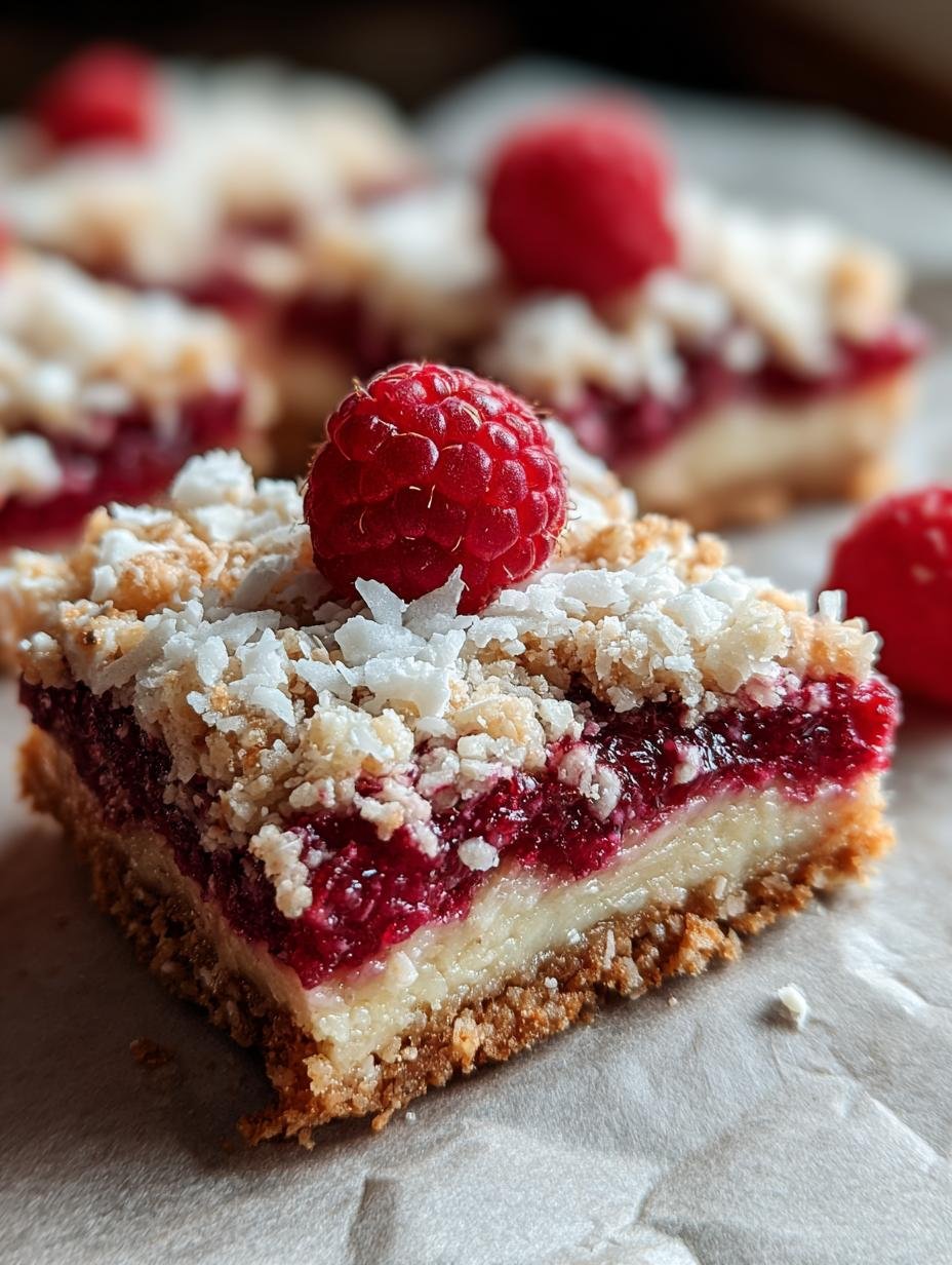 Raspberry Coconut Bars