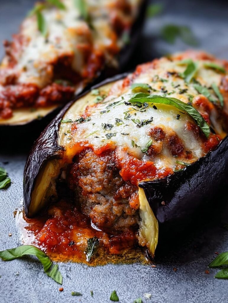 Sausage Stuffed Eggplant