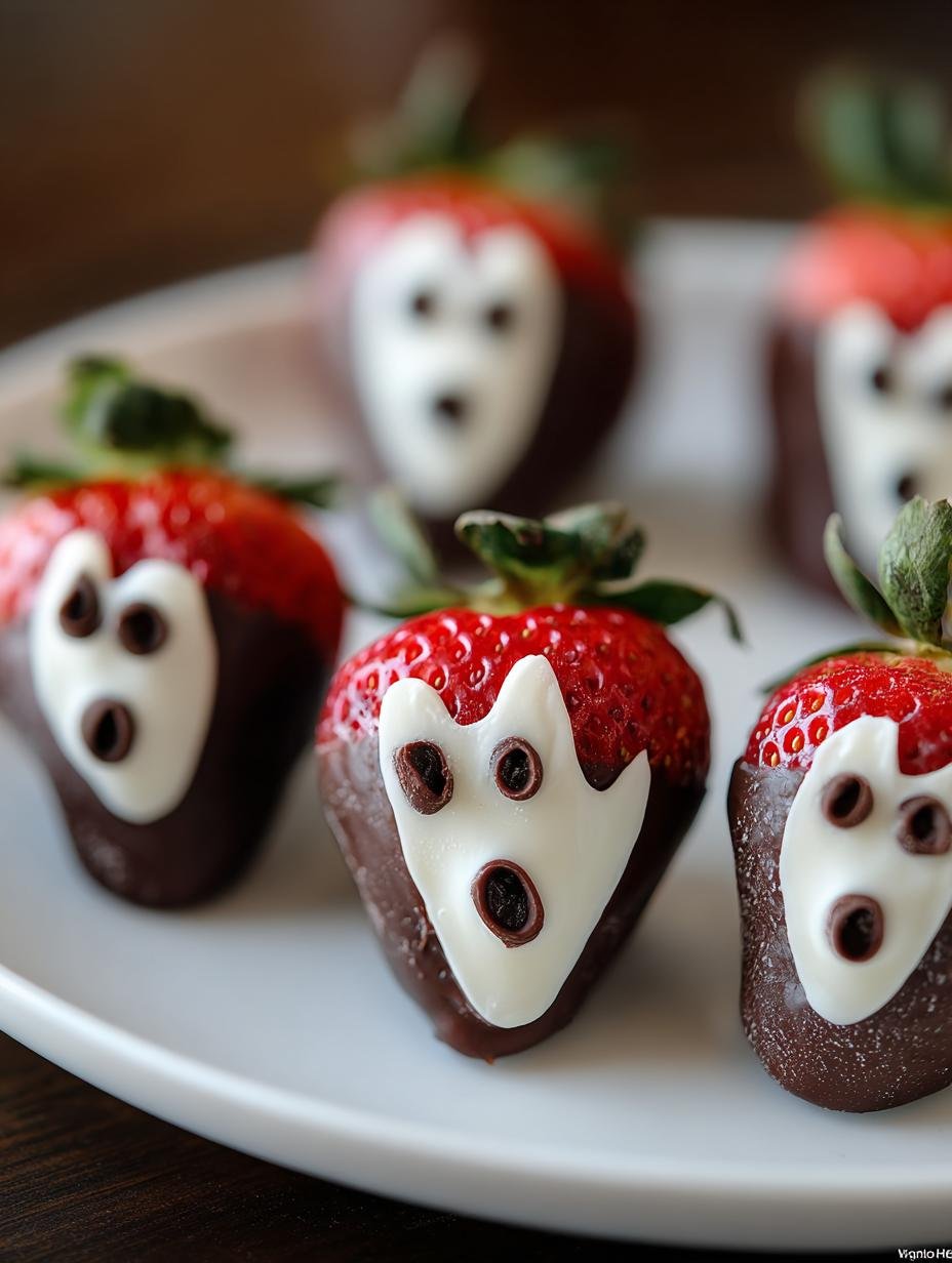 Spooky Scream Chocolate Strawberries: 1 Killer Treat - Scream Chocolate Covered Strawberries - additional detail