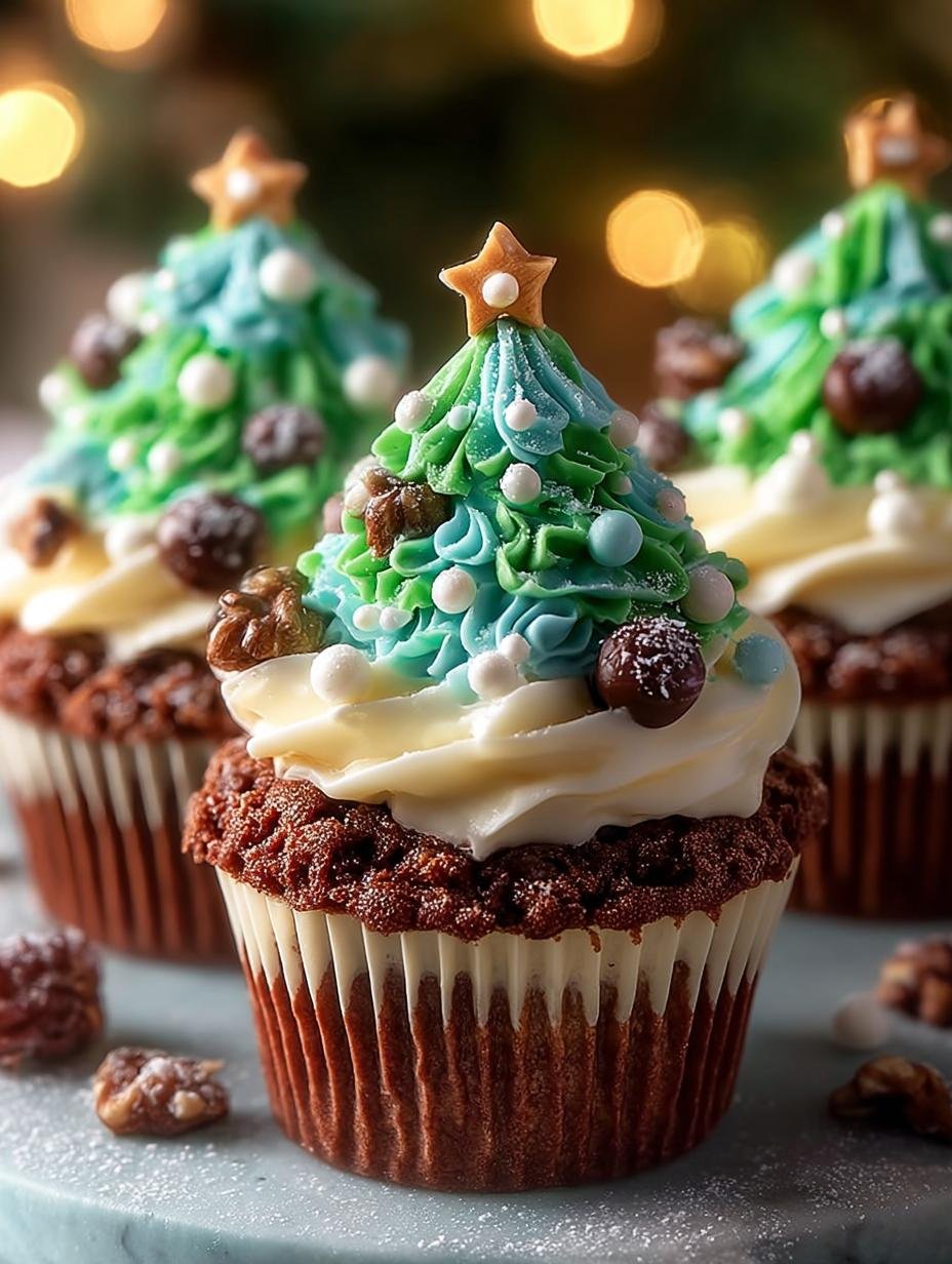 Christmas Tree Cupcakes with
