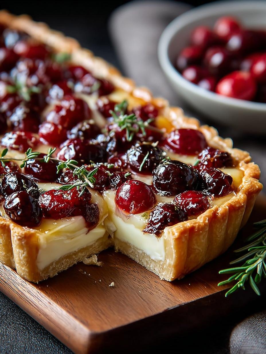 Cranberry Brie Tart with Pancetta: A Festive Delight - Cranberry Brie Tart with - main visual representation