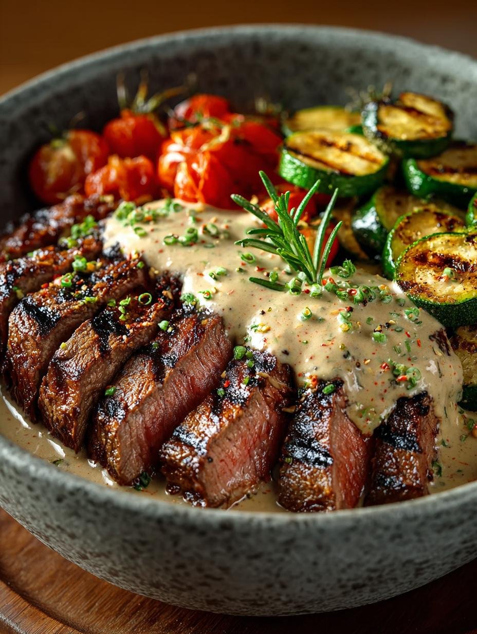 Irresistible Grilled Steak Bowl with Creamy Sauce - Grilled Steak Bowl with - main visual representation