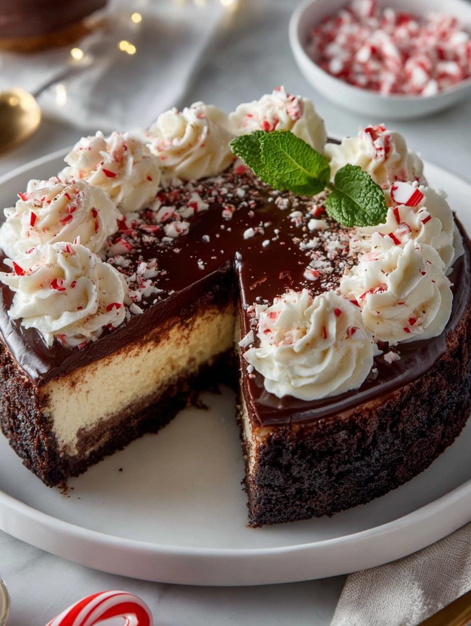 Peppermint Bark Cheesecake
