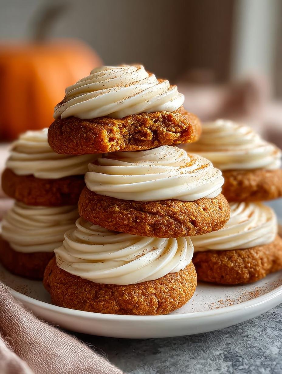 Soft Pumpkin Cookies with Cream Cheese Frosting Delight - Soft Pumpkin Cookies with - additional detail