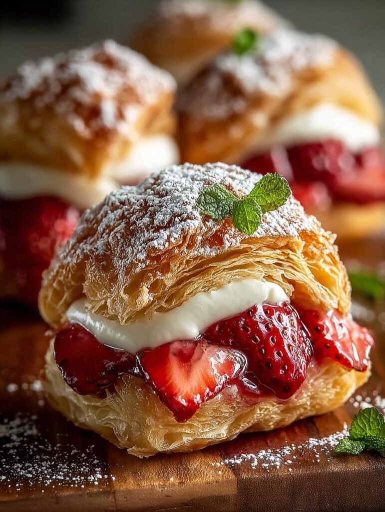 Strawberry Flaky Puffs Sweet