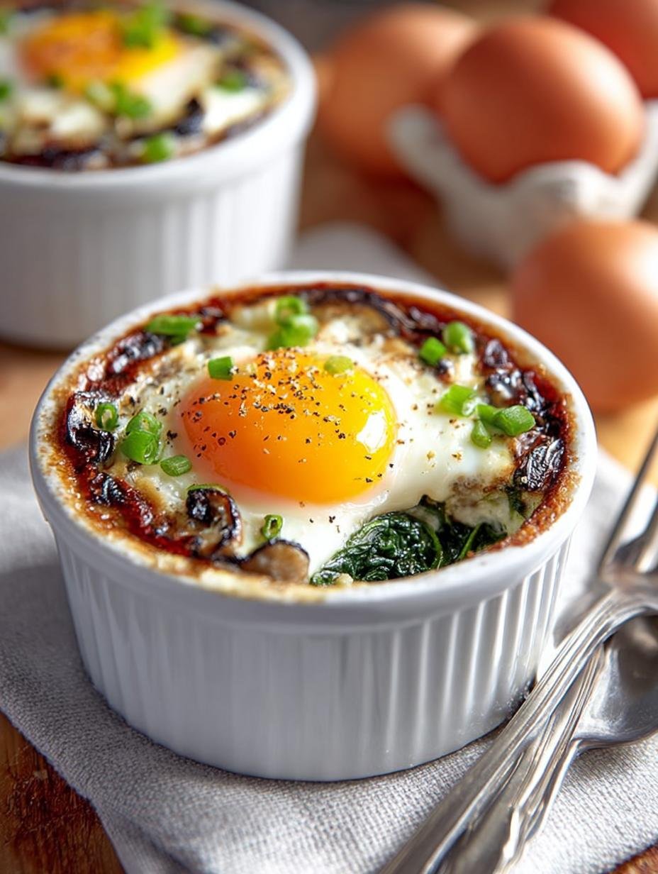 Baked Eggs with Spinach: A Wholesome Breakfast Delight - Baked Eggs with Spinach - main visual representation