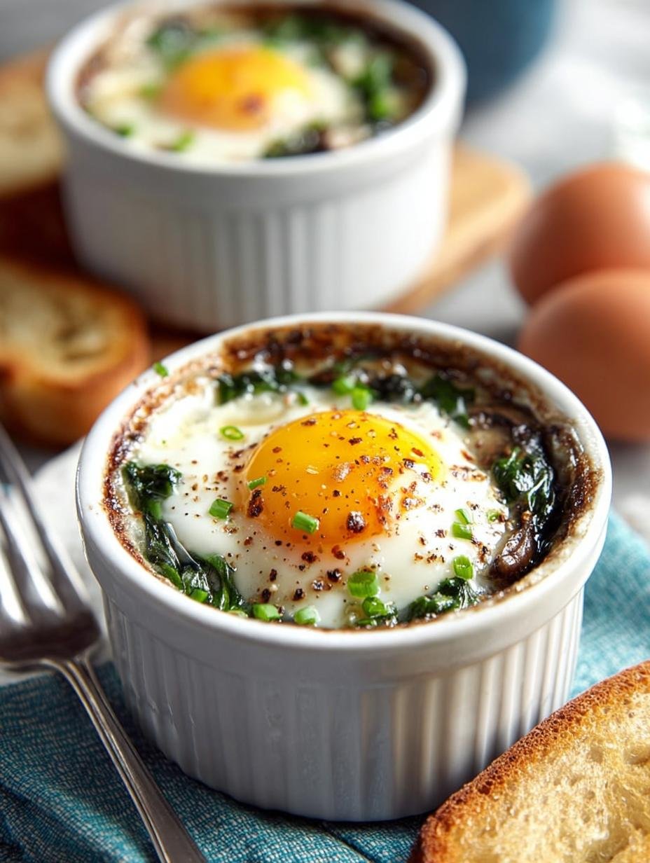 Baked Eggs with Spinach: A Wholesome Breakfast Delight - Baked Eggs with Spinach - additional detail