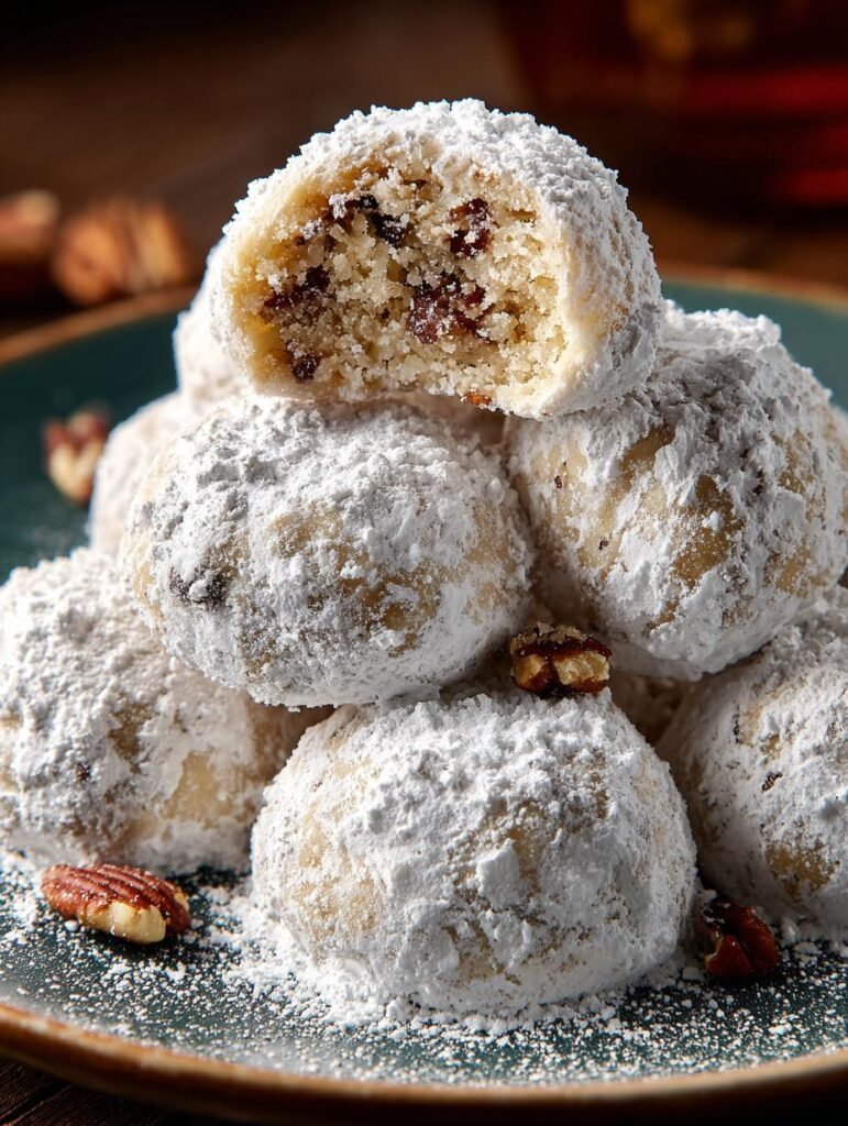 Buttery Pecan Snowball Cookies
