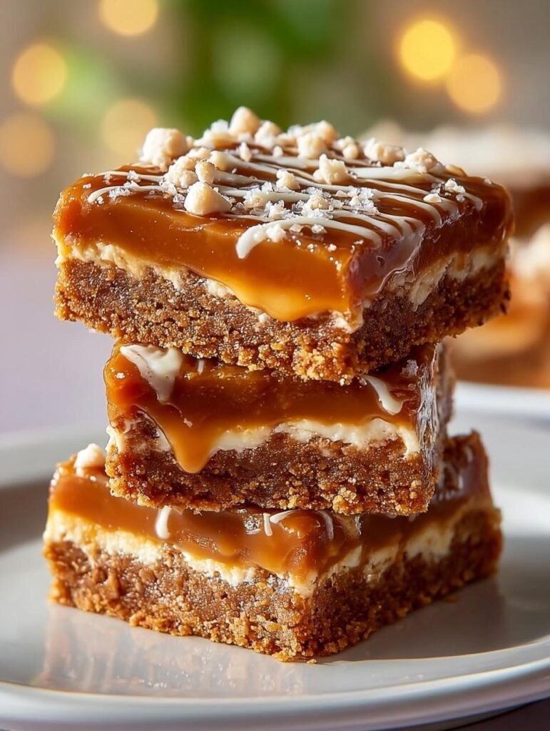 Caramel Gingerbread Cookie Bars