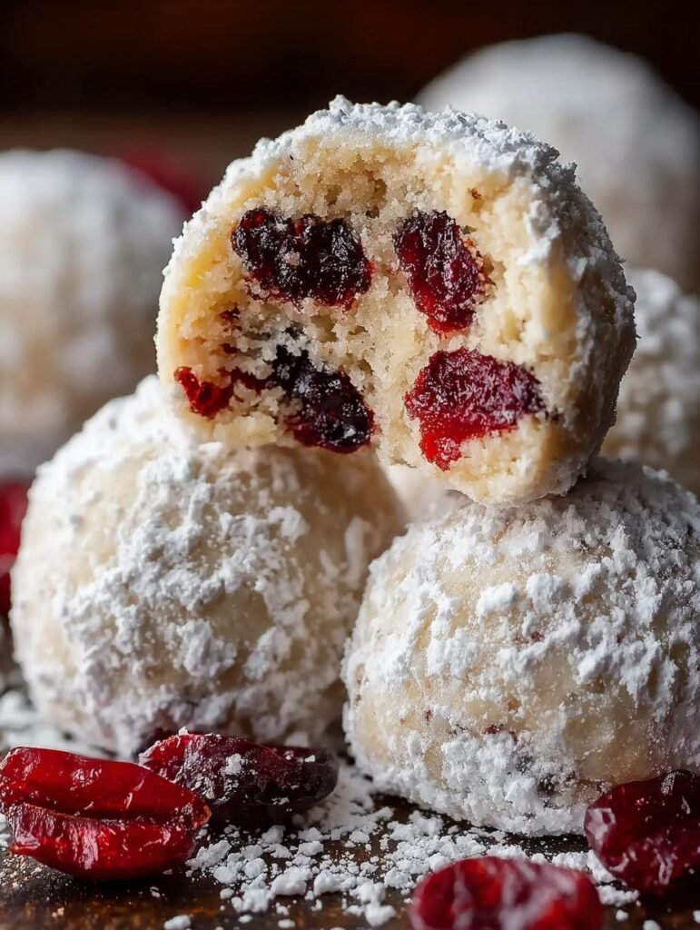 Cherry Snowball Cookies Ready