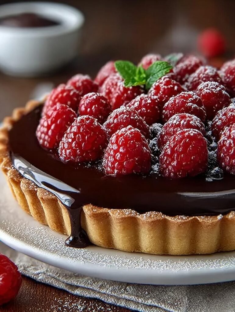 Chocolate Ganache Raspberry Tart