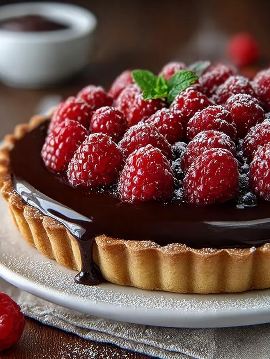 Chocolate Ganache Raspberry Tart