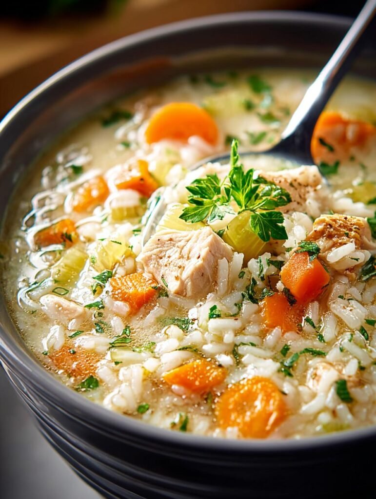 Comforting Turkey Rice Soup