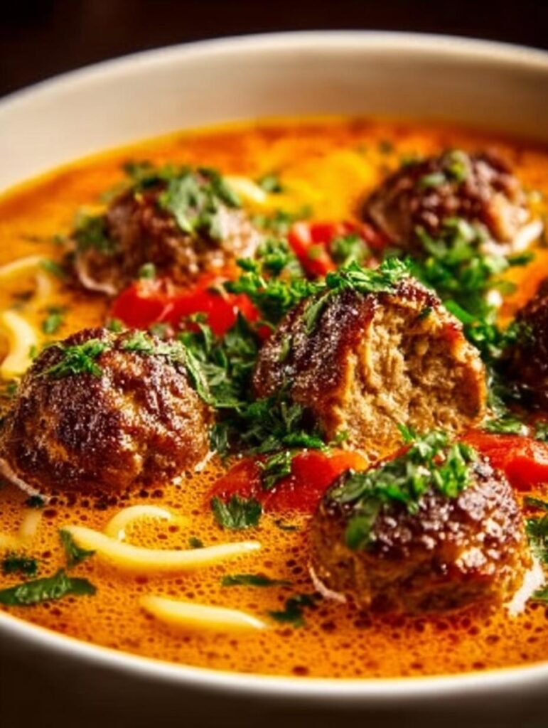 Creamy Italian Meatball Soup