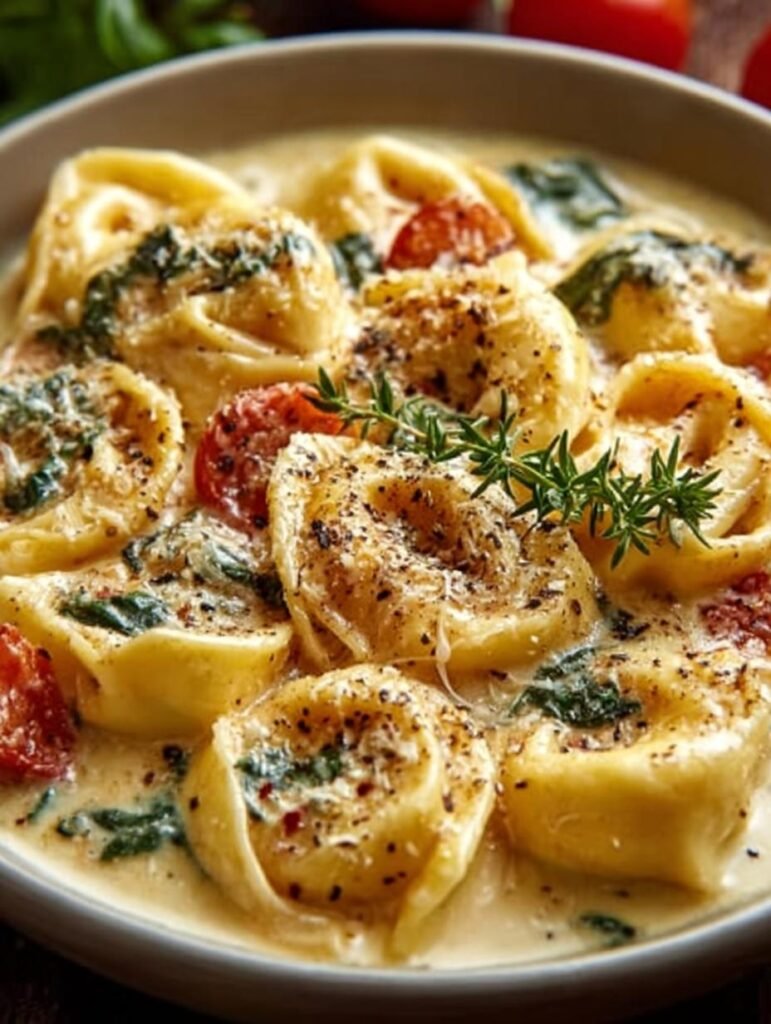 Creamy Tuscan Garlic Tortellini