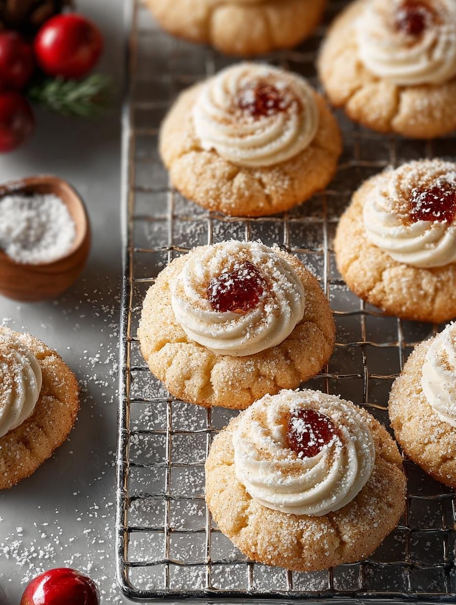 Eggnog Thumbprint Cookies with Creamy Filling - Eggnog Thumbprint Cookies - additional detail