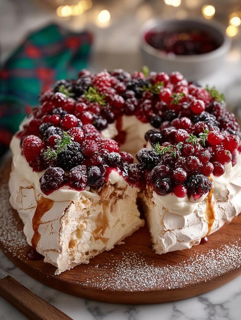 Festive Christmas Pavlova Wreath: A Perfect Holiday Delight - Festive Christmas Pavlova Wreath - additional detail