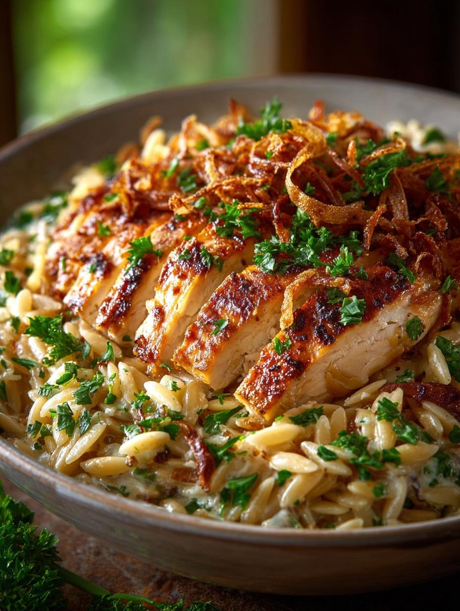 French Onion Chicken Orzo: 5 Comforting Steps to Perfection 1 French Onion Chicken Orzo