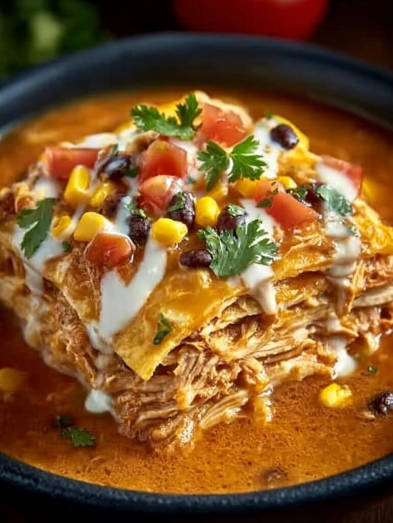 Hearty Crockpot Chicken Tortilla