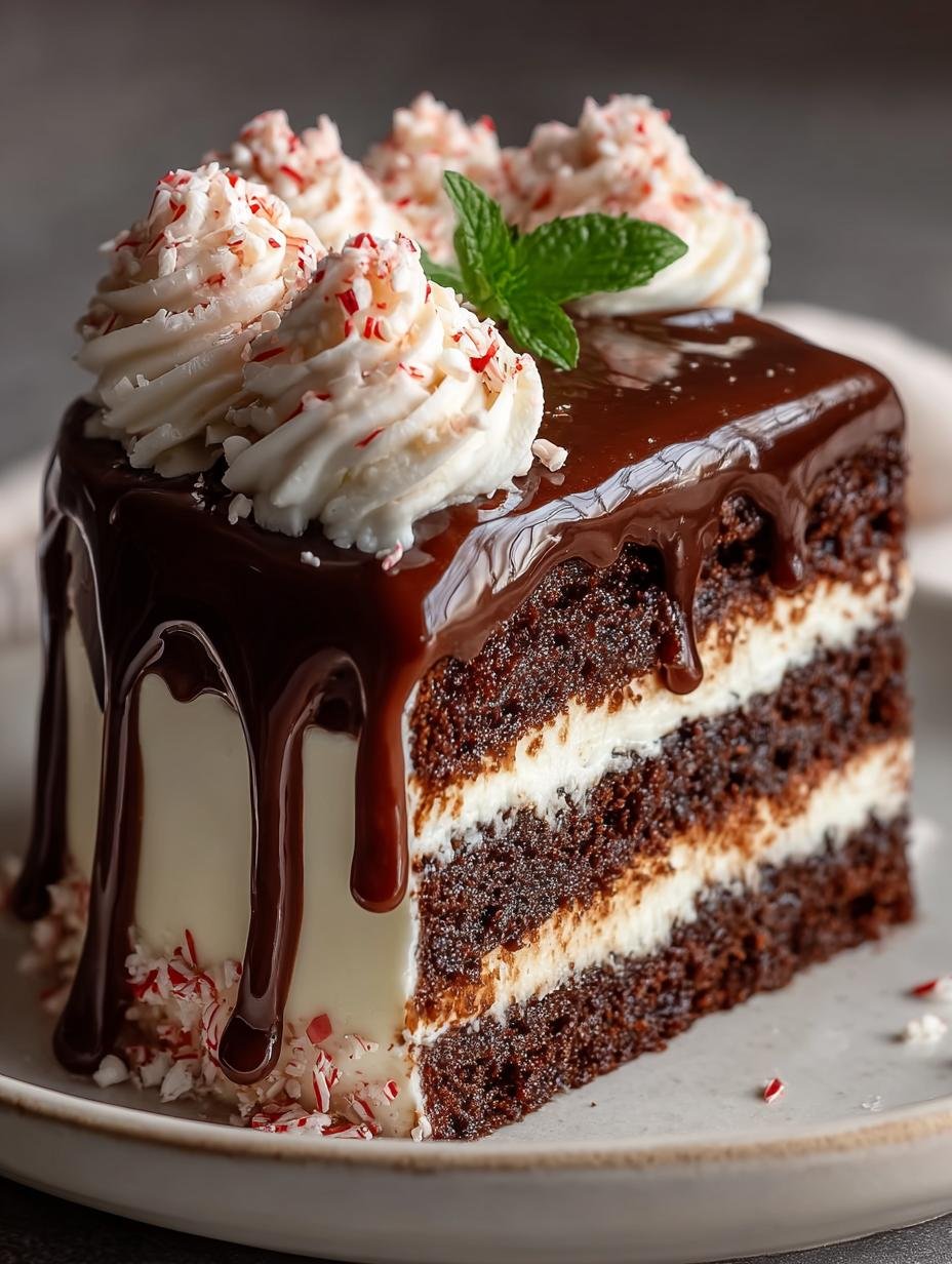 Delicious Peppermint Fudge Cake for the Holidays - Peppermint Fudge Cake - additional detail