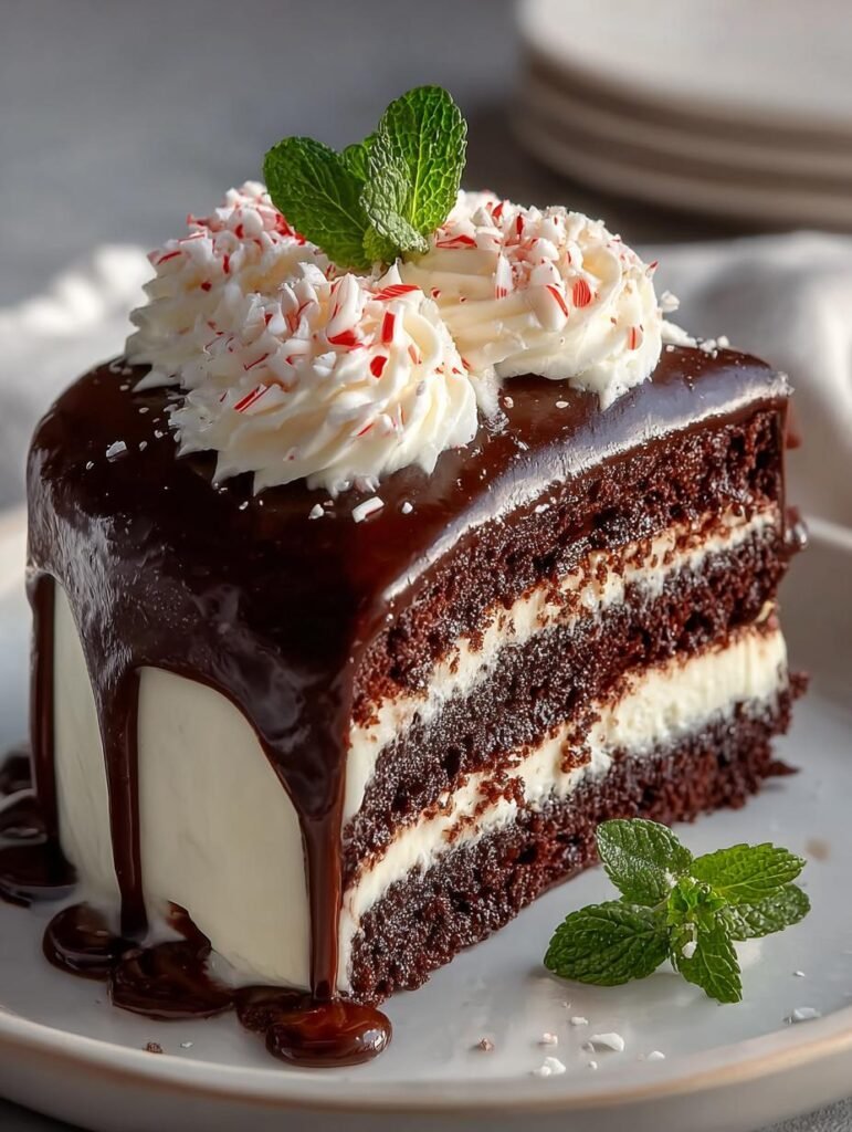 Peppermint Fudge Cake