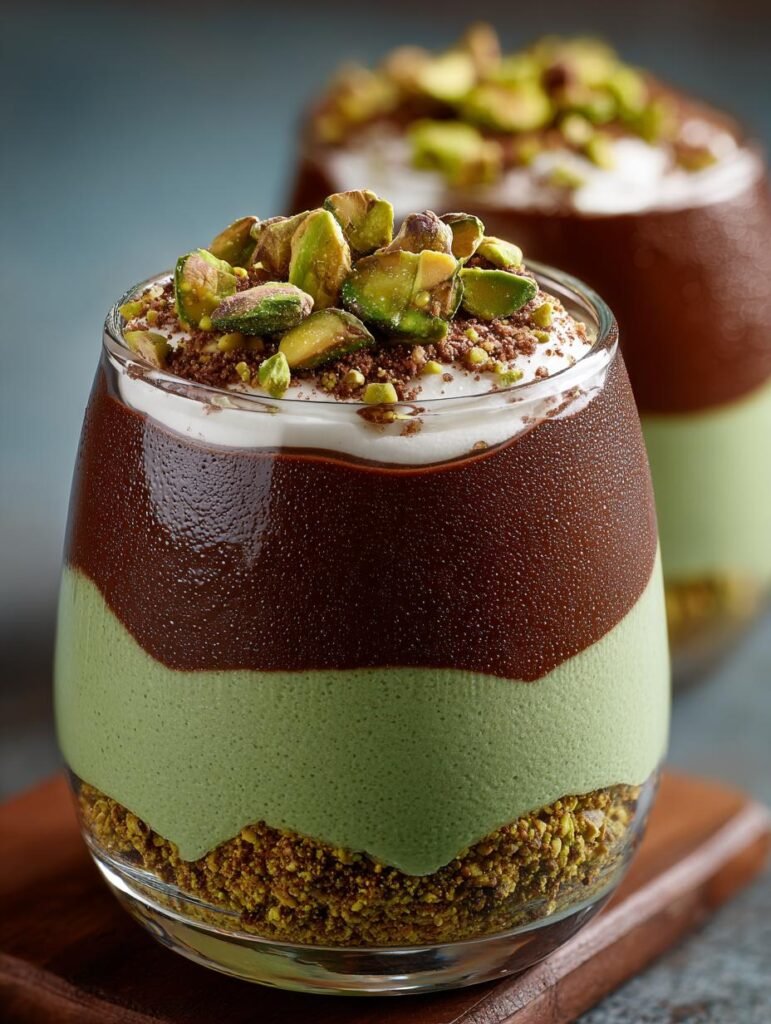 Pistachio Mousse with Chocolate