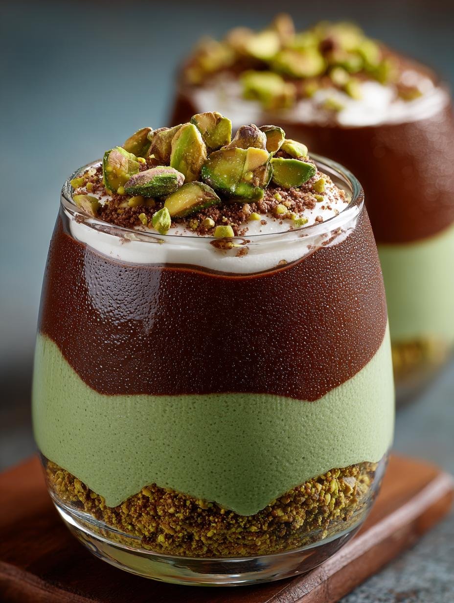 Pistachio Mousse with Chocolate