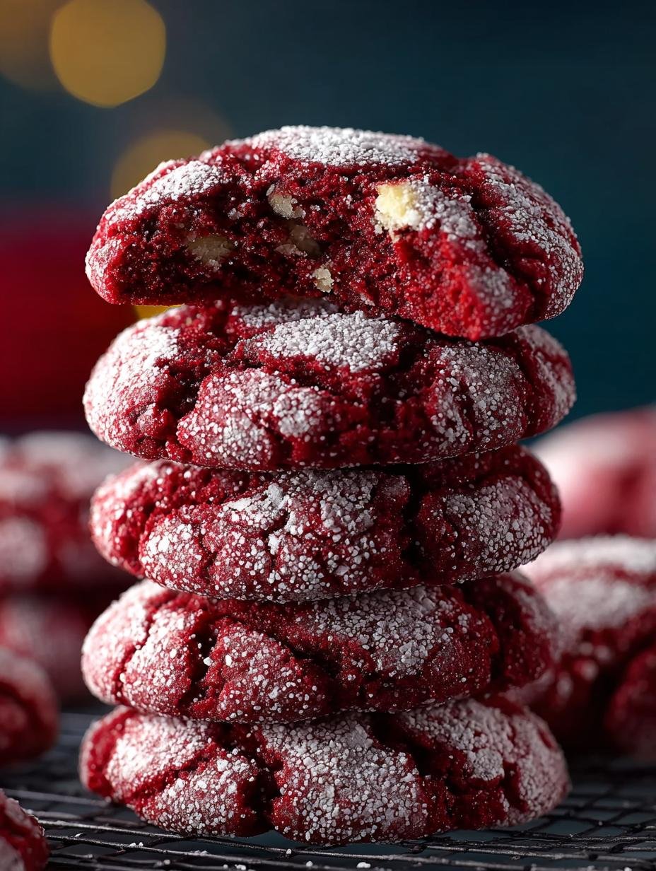 Delicious Red Velvet Crinkle Cookies Recipe 2 Delicious Red Velvet Crinkle Cookies Recipe - Red Velvet Crinkle Cookies - main visual representation