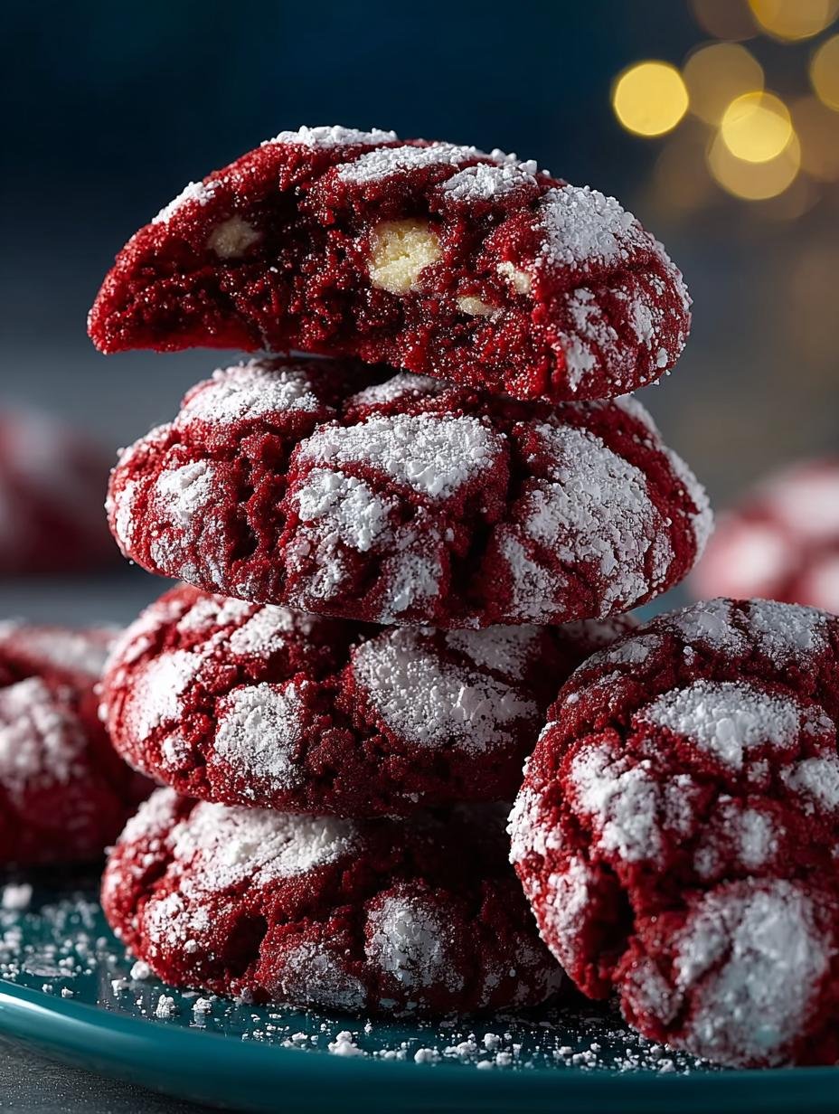 Delicious Red Velvet Crinkle Cookies Recipe 3 Delicious Red Velvet Crinkle Cookies Recipe - Red Velvet Crinkle Cookies - additional detail
