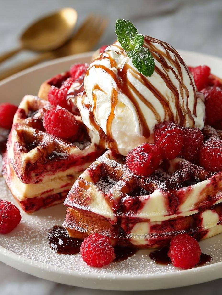 Red Velvet Marble Waffles