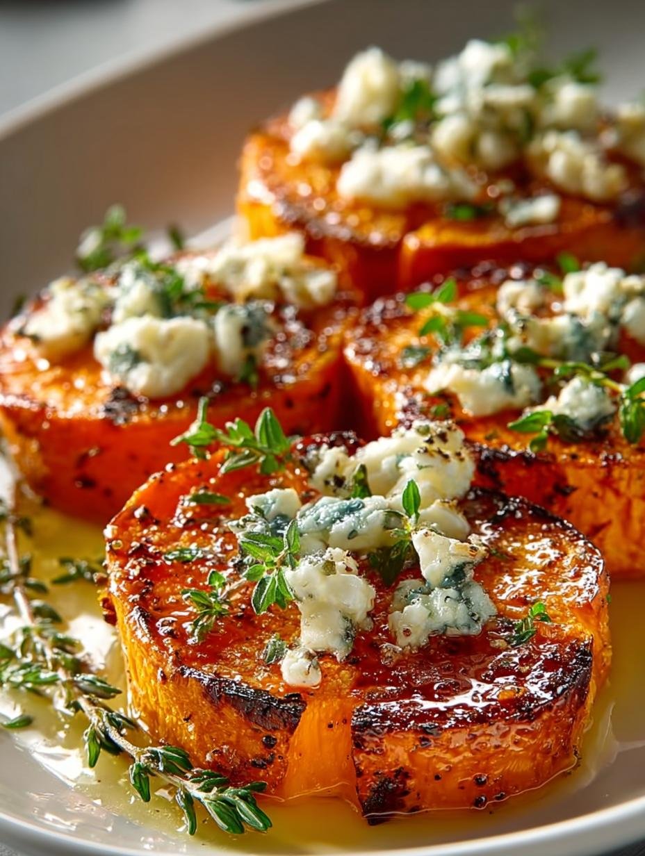 Delicious Roasted Sweet Potato Rounds with Honey Feta - Roasted Sweet Potato Rounds - main visual representation