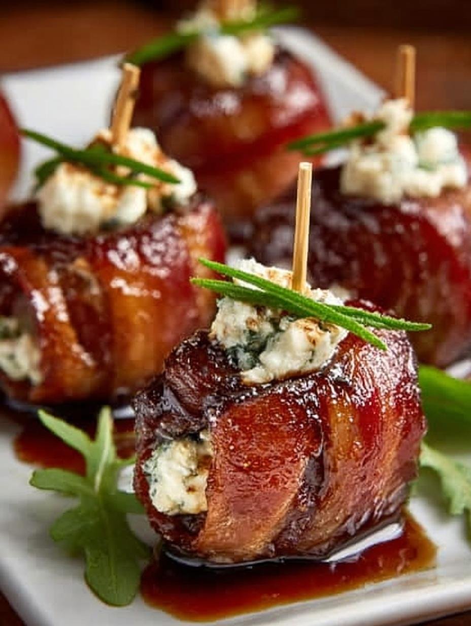 Bacon Wrapped Dates with Goat Cheese & Honey: Irresistible Delight - Bacon Wrapped Dates with - additional detail