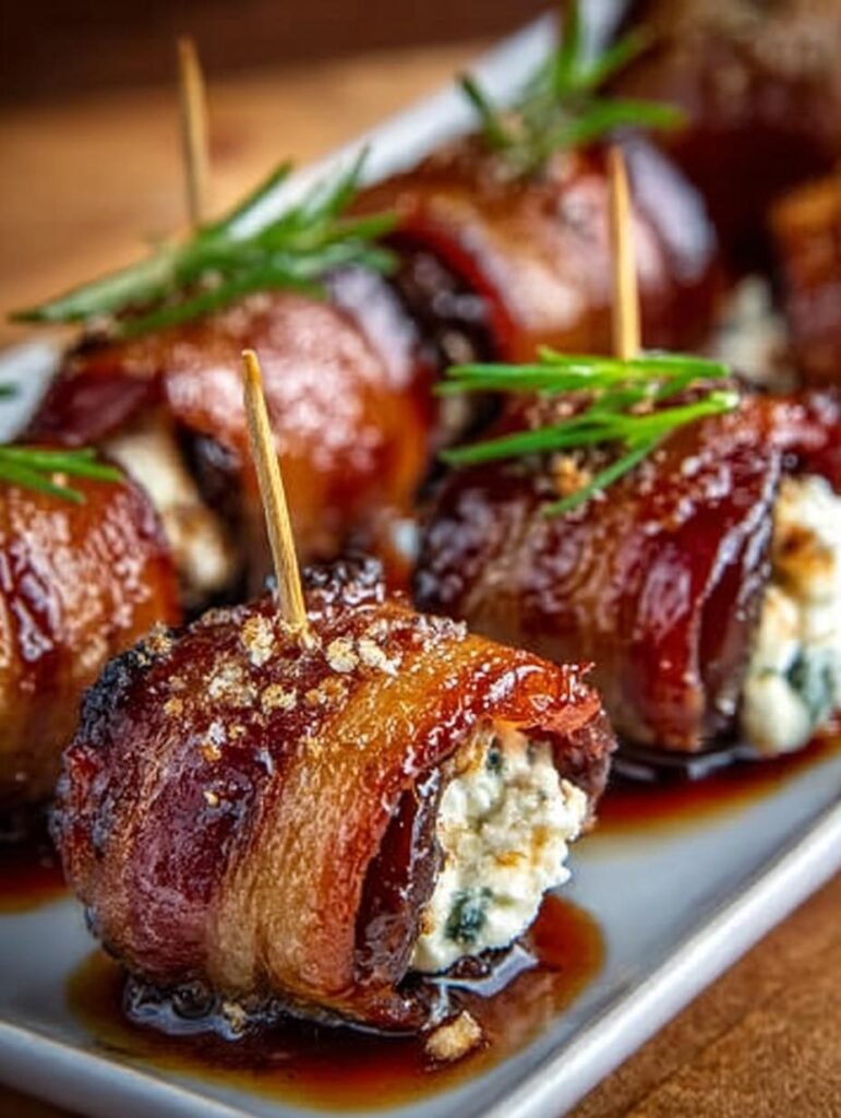 Bacon Wrapped Dates with