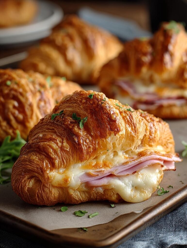 Baked Ham Cheese Croissants